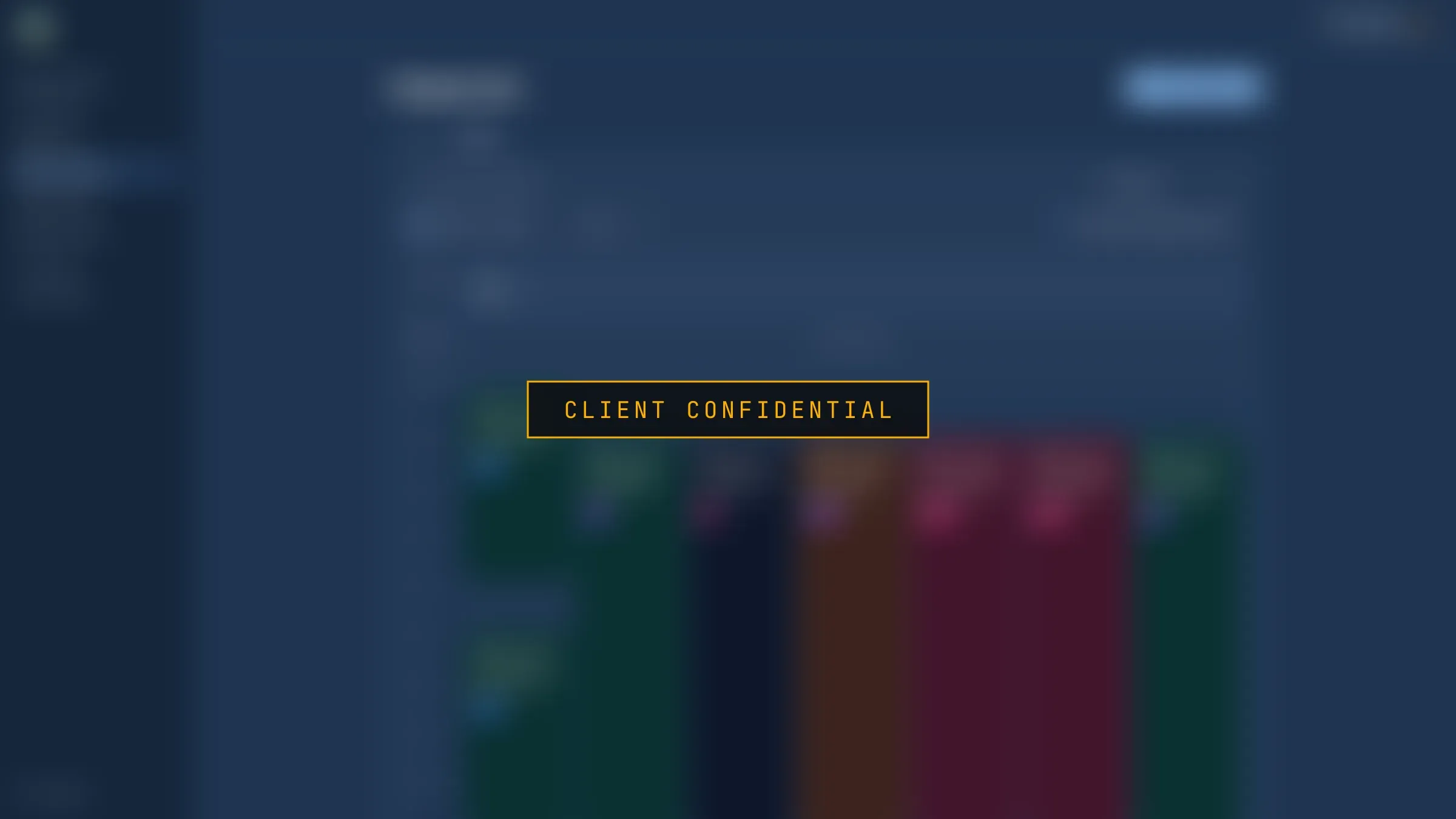 Staff calendar view, blurred to protect client data