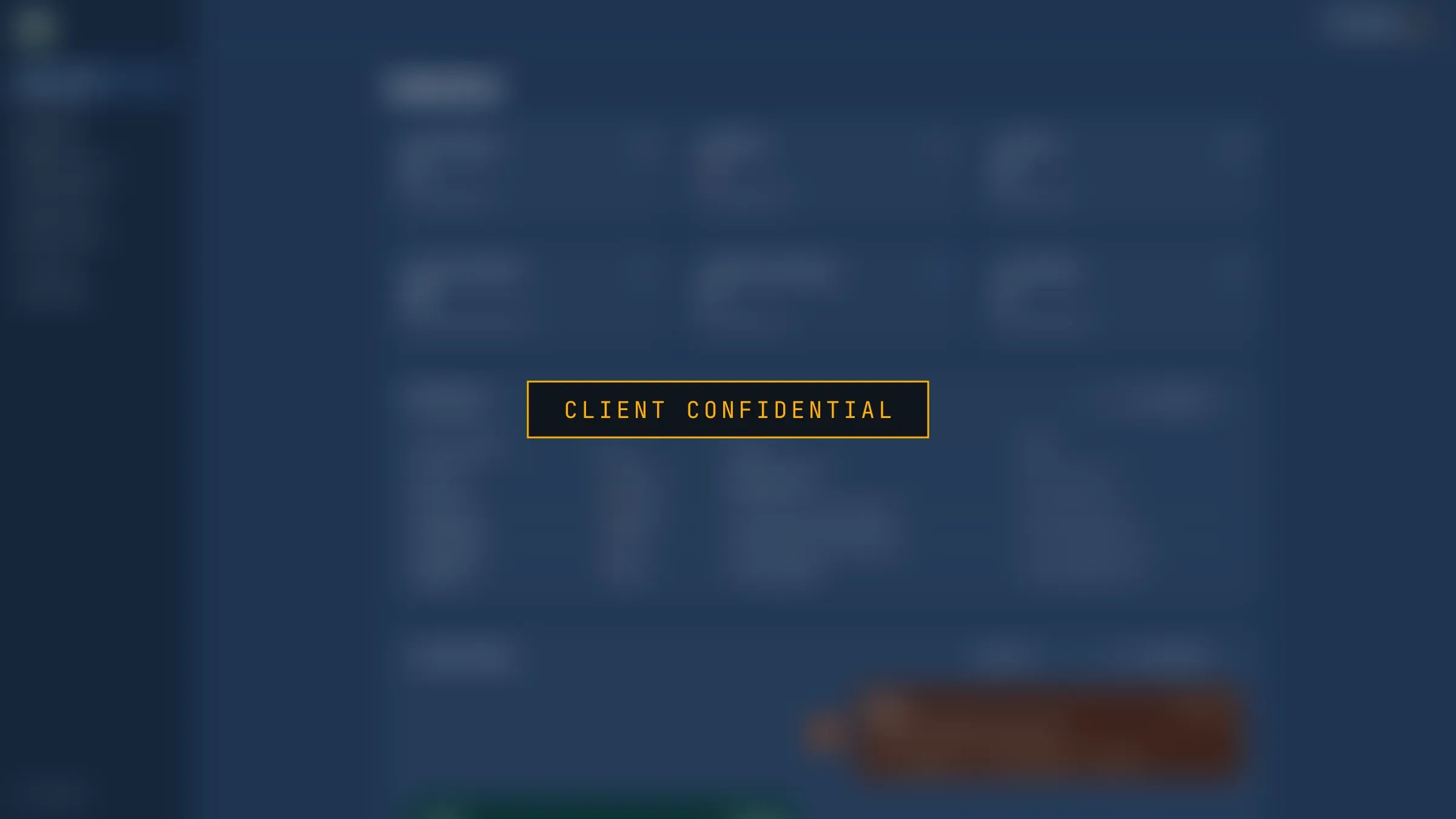 Staff management dashboard, blurred to protect client data