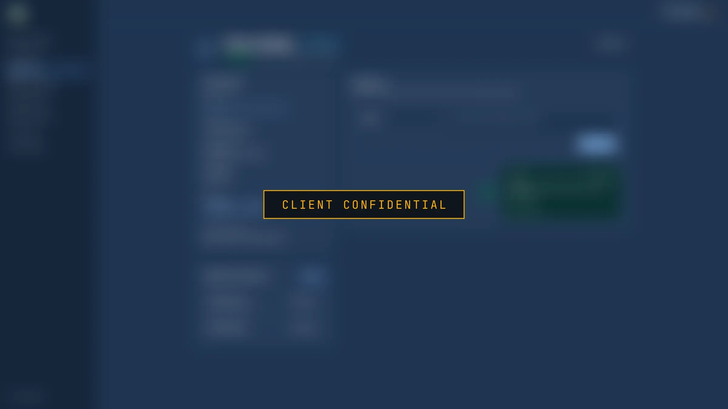 Staff profile screen, blurred to protect client data